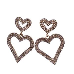 Heart Rhinestone Earrings